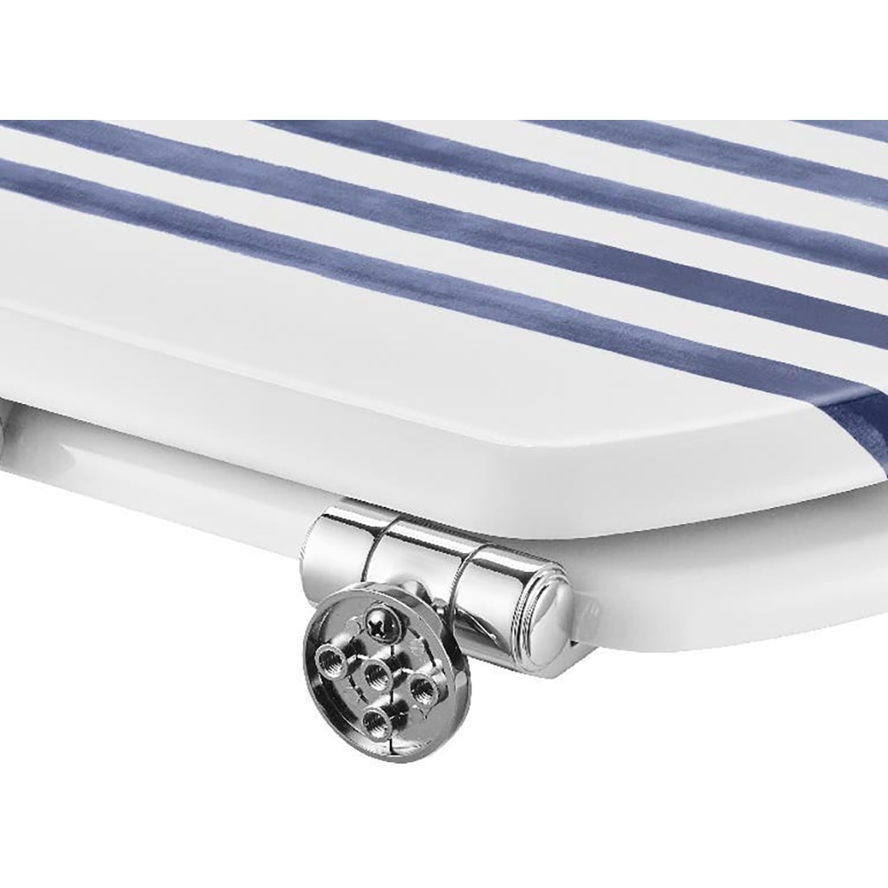 Capac WC GOODHOME Pilica, inchidere lenta, MDF, alb/albastru