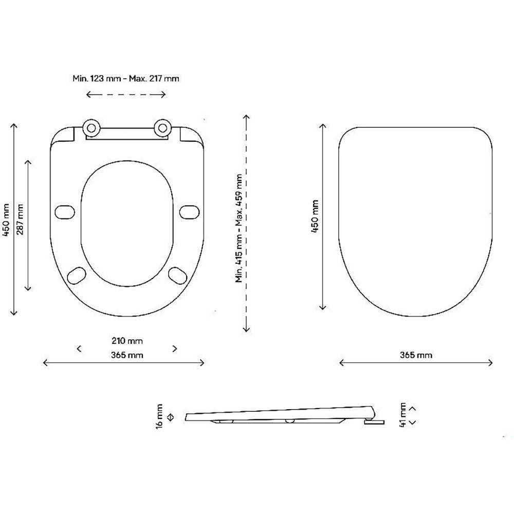 Capac WC slim GOODHOME Tanaro, inchidere lenta, duroplast, alb