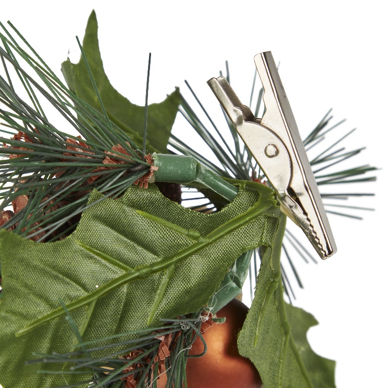 Decoratiune Craciun, plastic, 14 cm, verde-maro