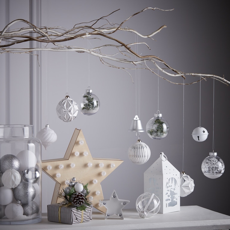 Set globuri de Craciun, 8 cm, 3 bucati, transparent