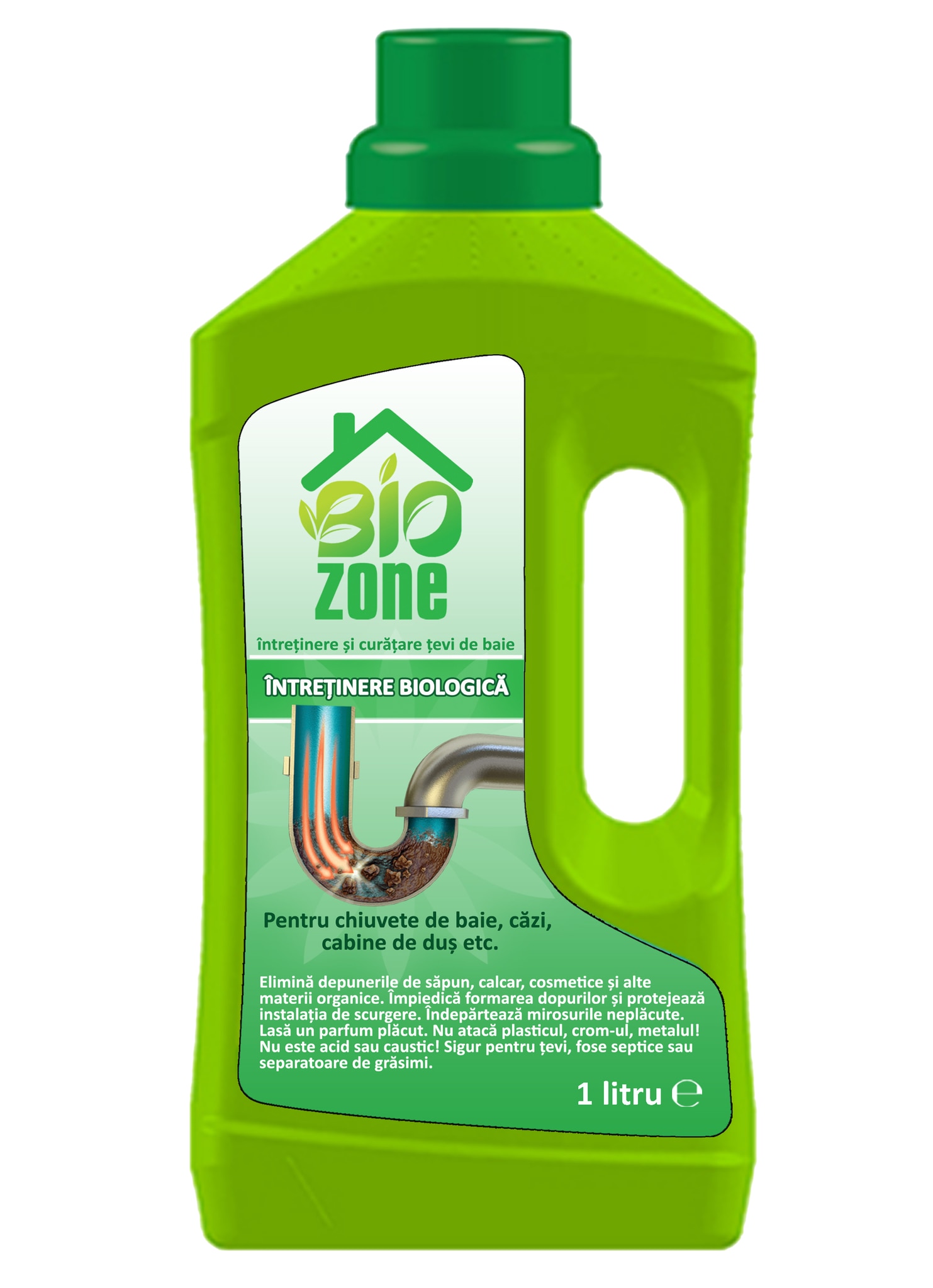 Solutie biologica pentru intretinere tevi baie, 1 L • Biozone