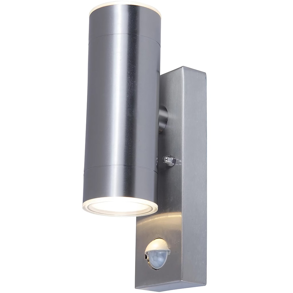 Aplica exterior LED BLOOMA Candiac, 2 x 6W, 760lm, 3000K, IP44, senzor de miscare, crom