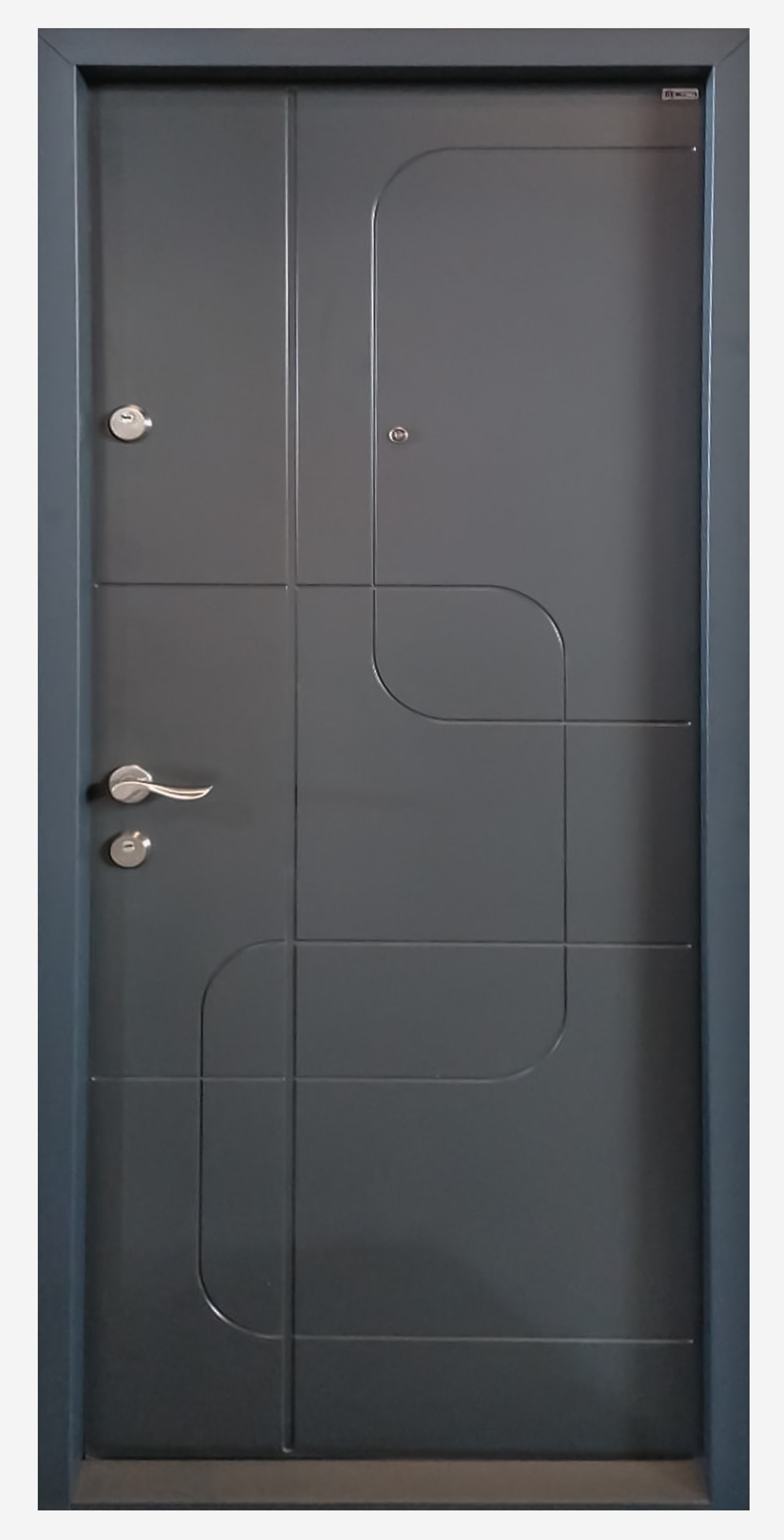 Usa de intrare pentru apartament, metalica, gri, stanga, 202 x 88 cm  Maco Urban M7