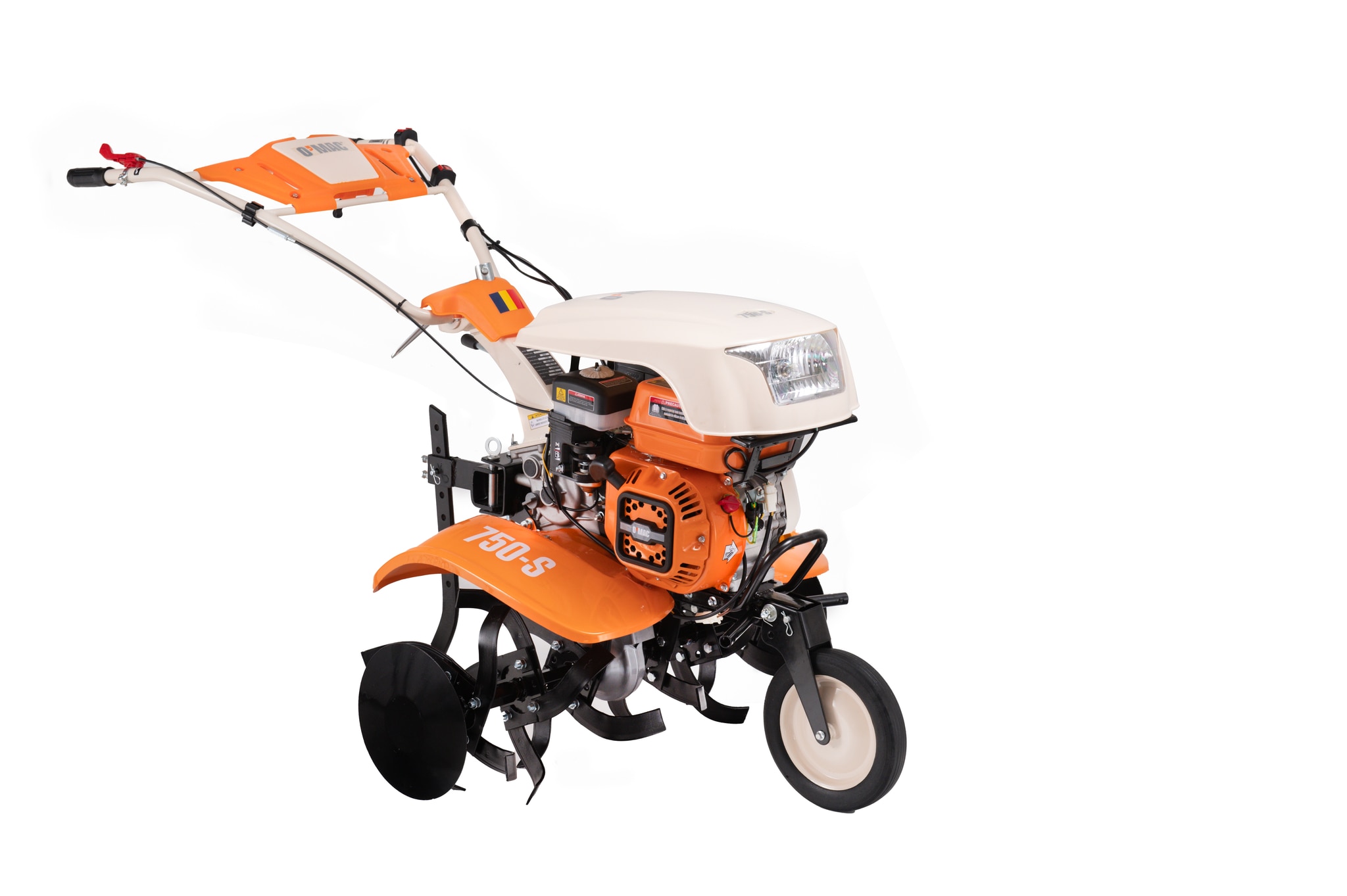 Motosapa pe benzina, O-Mac 750-S, 212 CC, 7 CP, latime lucru 90 cm, 4 timpi, + accesorii