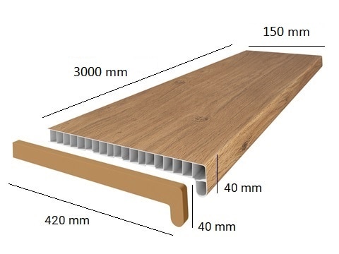 Glaf Interior, Stejar, PVC, 300 x 15 cm  VOX PROFILE
