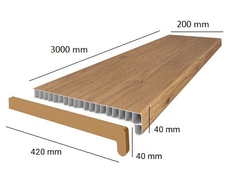 Glaf Interior, Stejar, PVC, 300 x 20 cm • VOX PROFILE