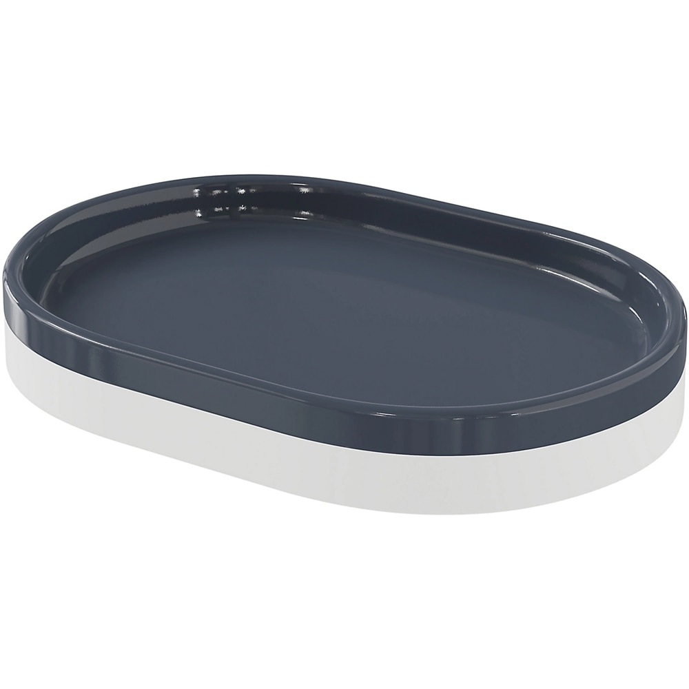 Savoniera GOODHOME Koros, ceramica, alb/bleumarin