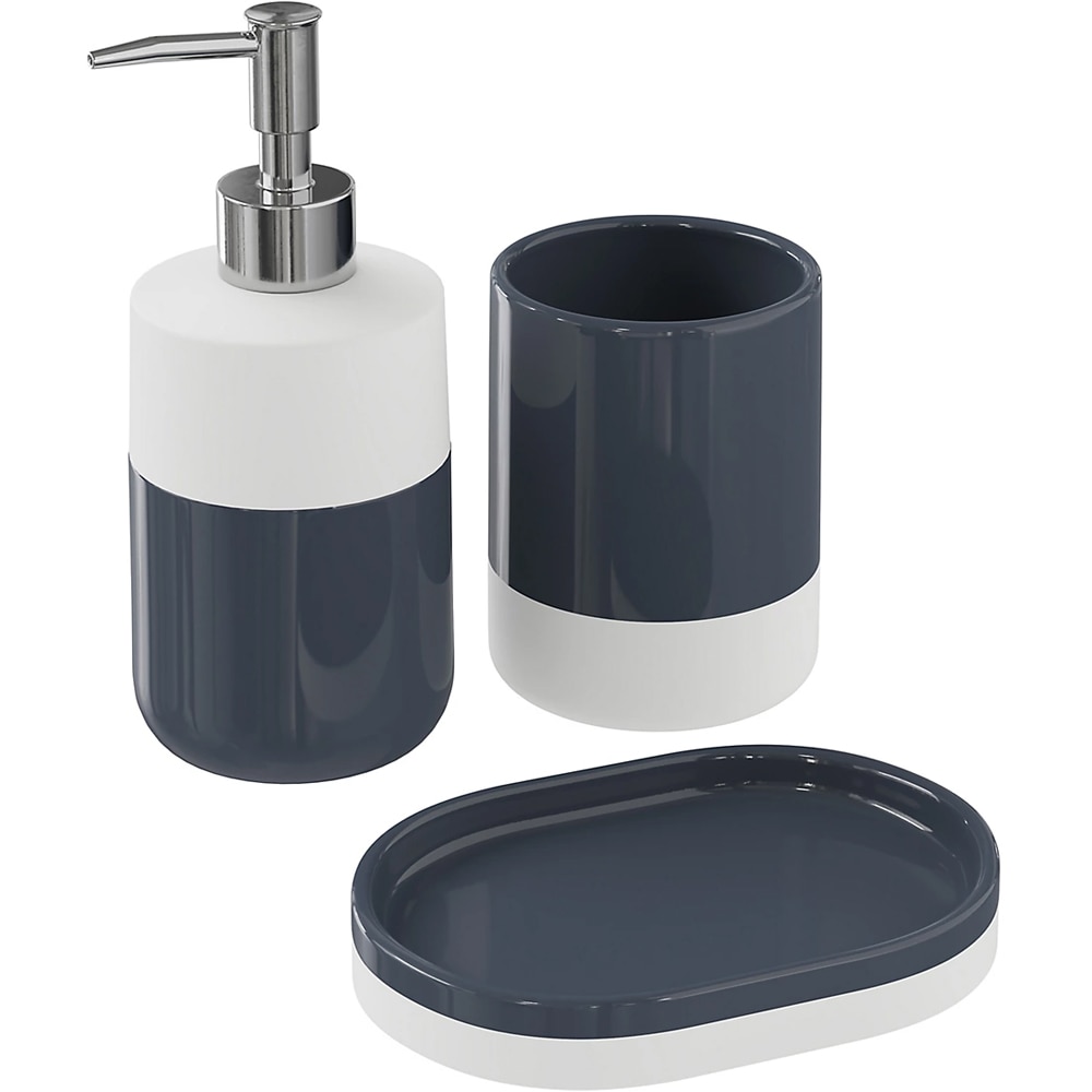 Savoniera GOODHOME Koros, ceramica, alb/bleumarin