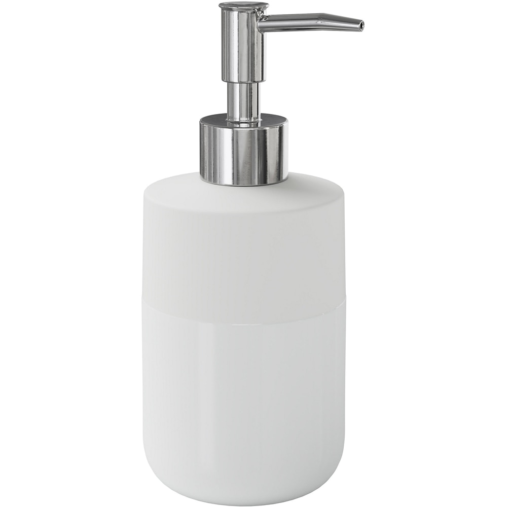 Dozator sapun Koros GoodHome, 7.5x7.5x18.2 cm, 370 ml, ceramica, alb