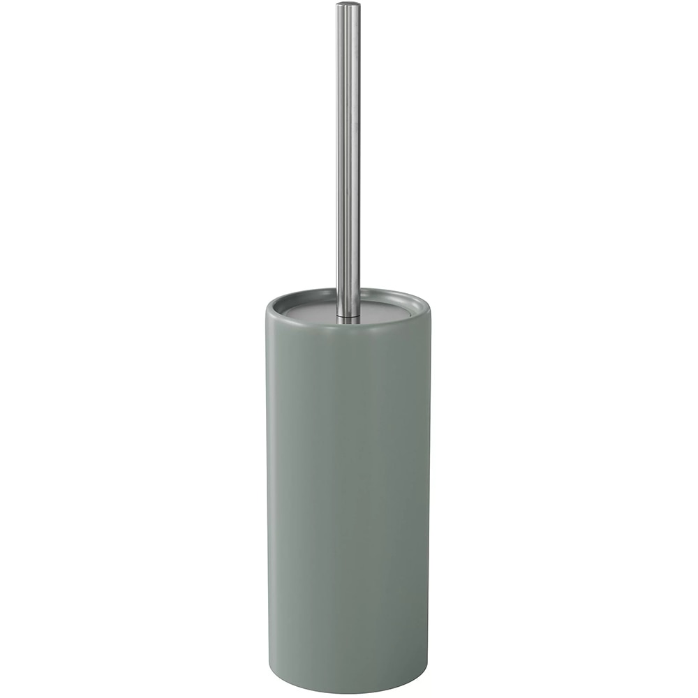 Perie WC cu suport Koros GOODHOME, 11 x 45 cm, ceramica si otel, gri