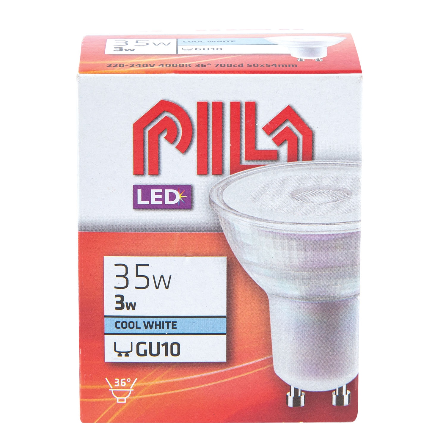 Bec LED, GU10, 35W, 4000K•  Pila