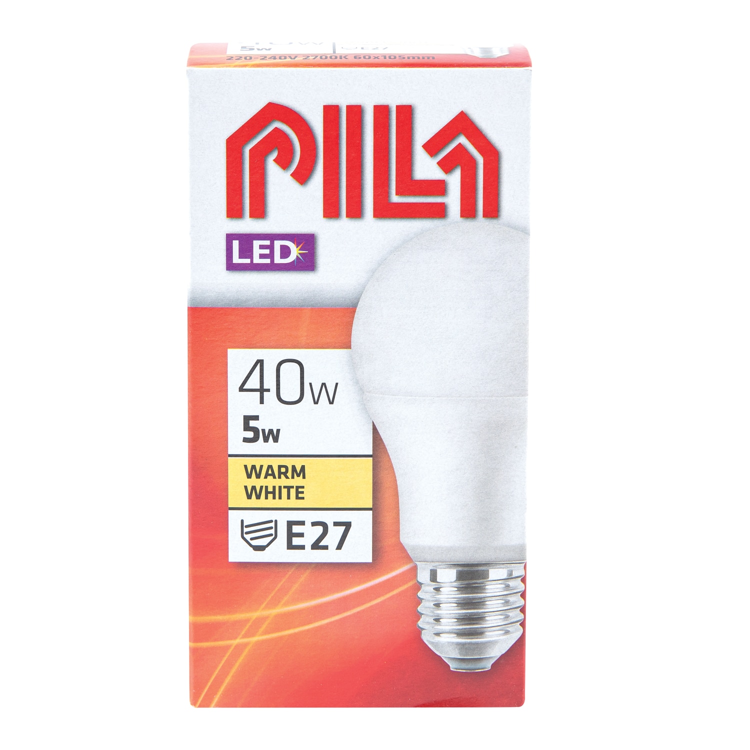 Bec LED, E27, 40W, 2700K, model A60   Pila
