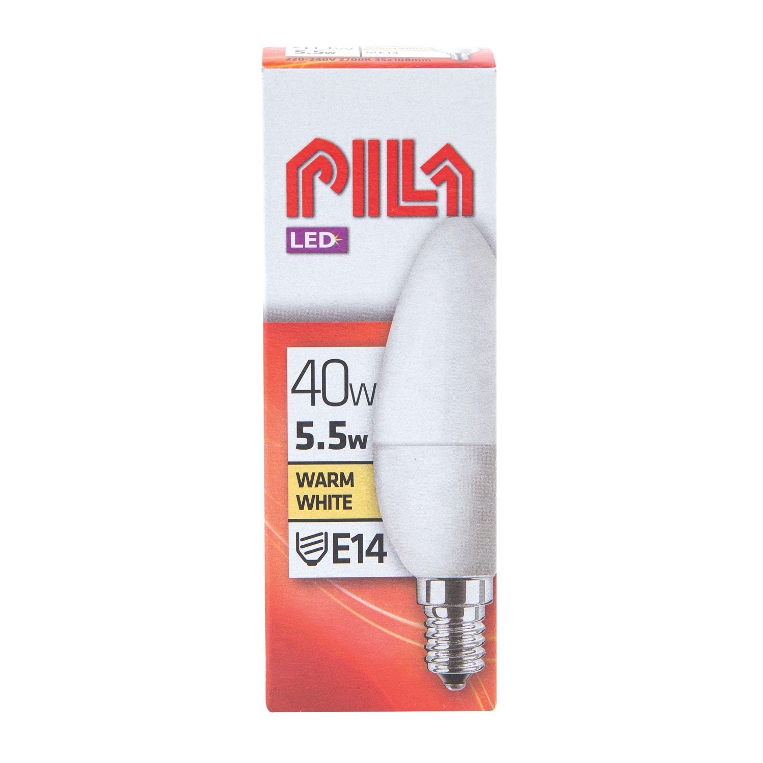 Bec LED, E14, 40W, 2700K, model B35   Pila