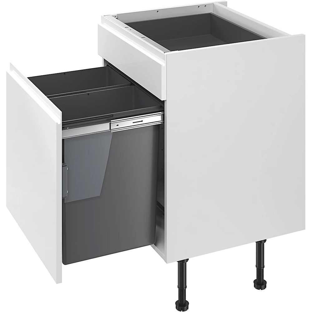 Cos de gunoi GOODHOME 101049004, incorporabil, 2 compartimente, 92l, plastic, gri