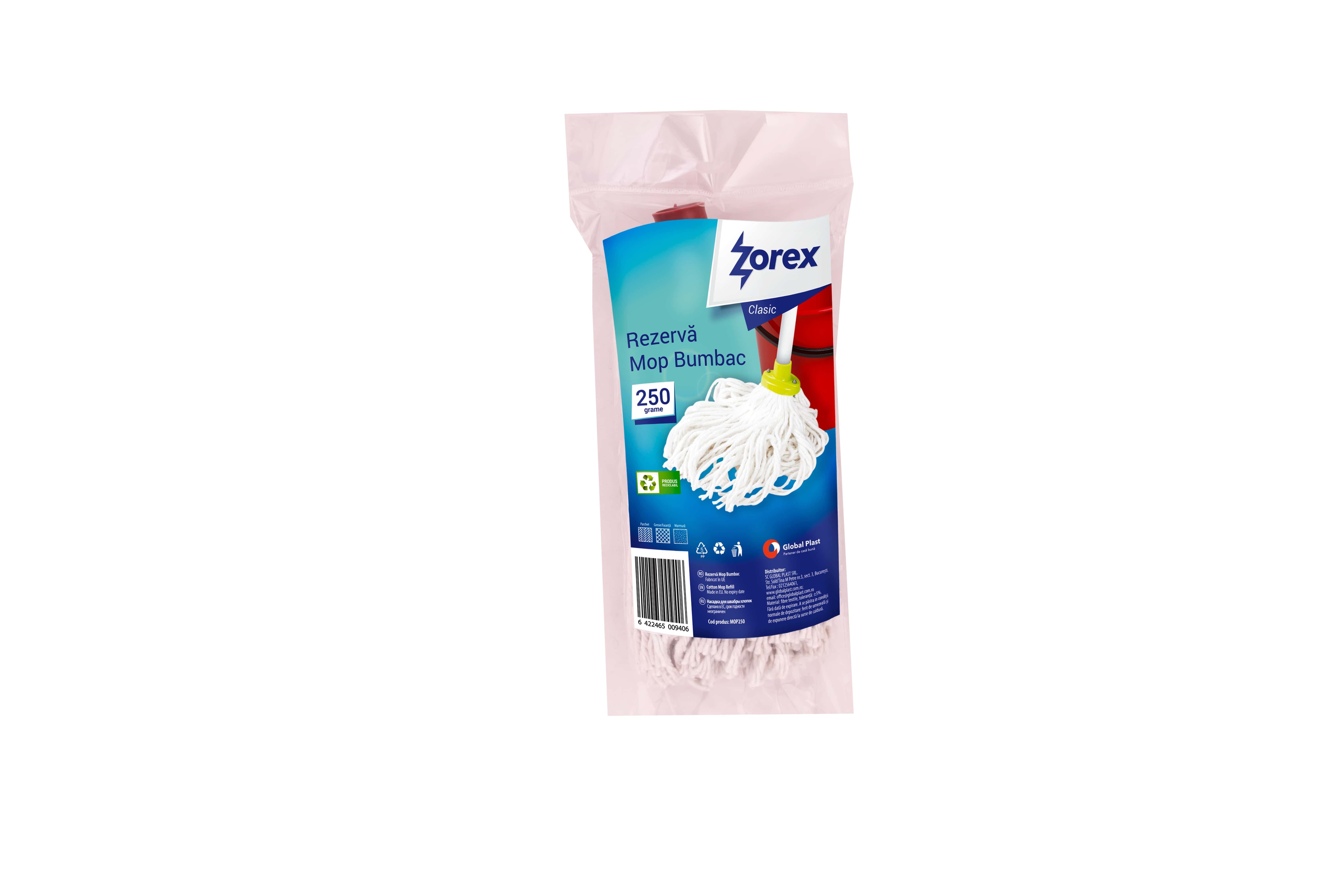 Rezerva mop bumbac, 250 g, alb  Zorex