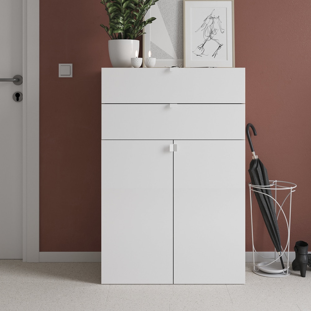 Maner GOODHOME Atomia, otel, 3.7 cm, 2 bucati, alb