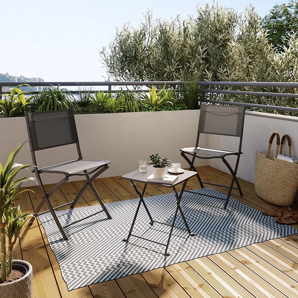 Scaun terasa GOODHOME Saba, otel, 50 x 46.5 x 84.5 cm, gri