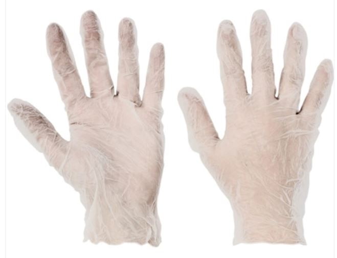 Manusi din vinyl pudrate, marimea 10, transparente