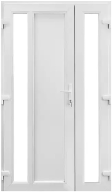 Usa dubla, PVC, alb, 4 camere, stanga, 120 x 205 cm