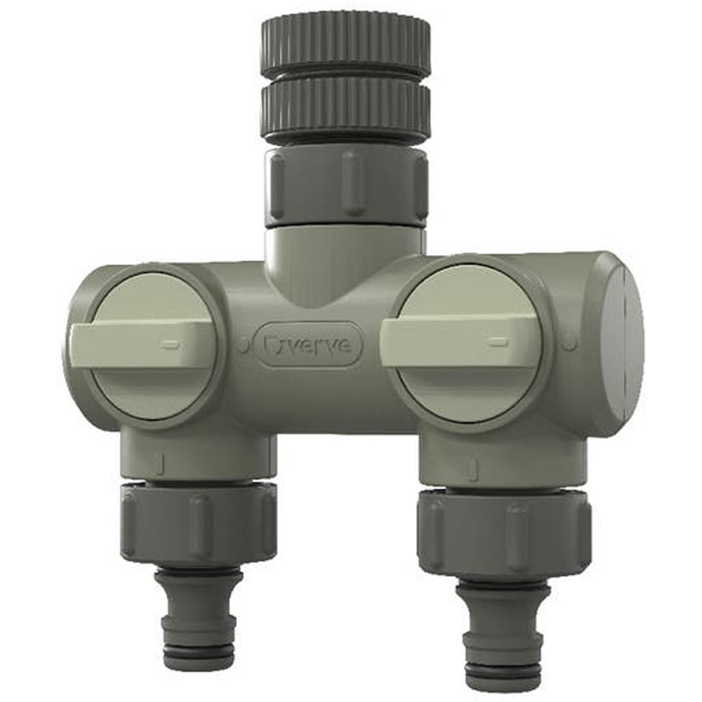 Conector furtun VERVE, 2 iesiri, kaki