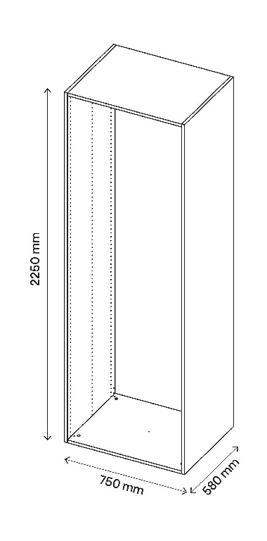 Corp de mobilier modular, stejar, D45H187W37  GoodHome Atomia