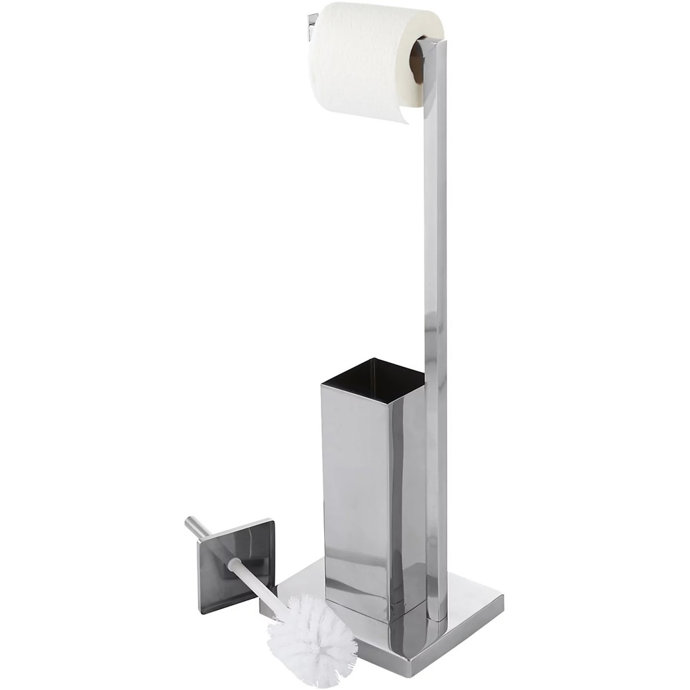 Suport hartie igienica cu perie toaleta GOODHOME Kotra, crom