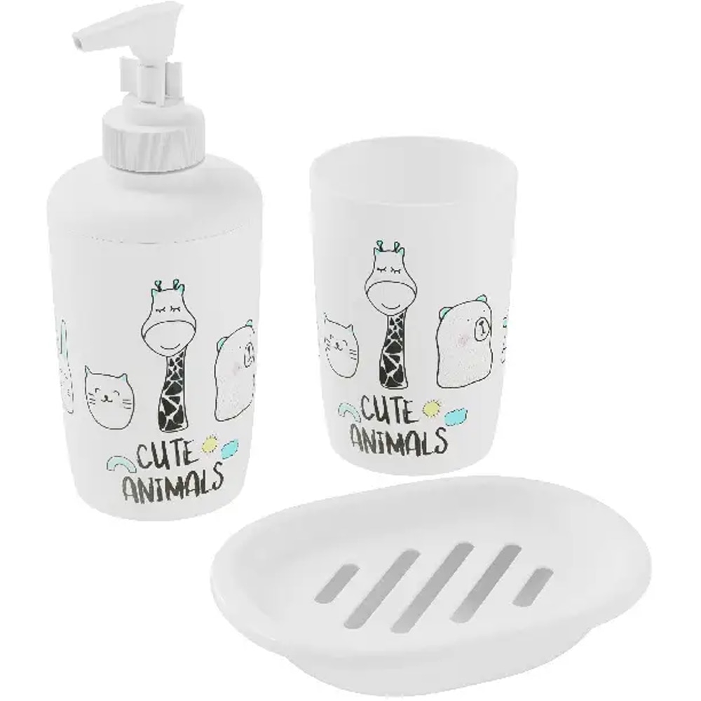 Dispenser sapun lichid GOODHOME Kids, 200 ml, Polipropilena, alb