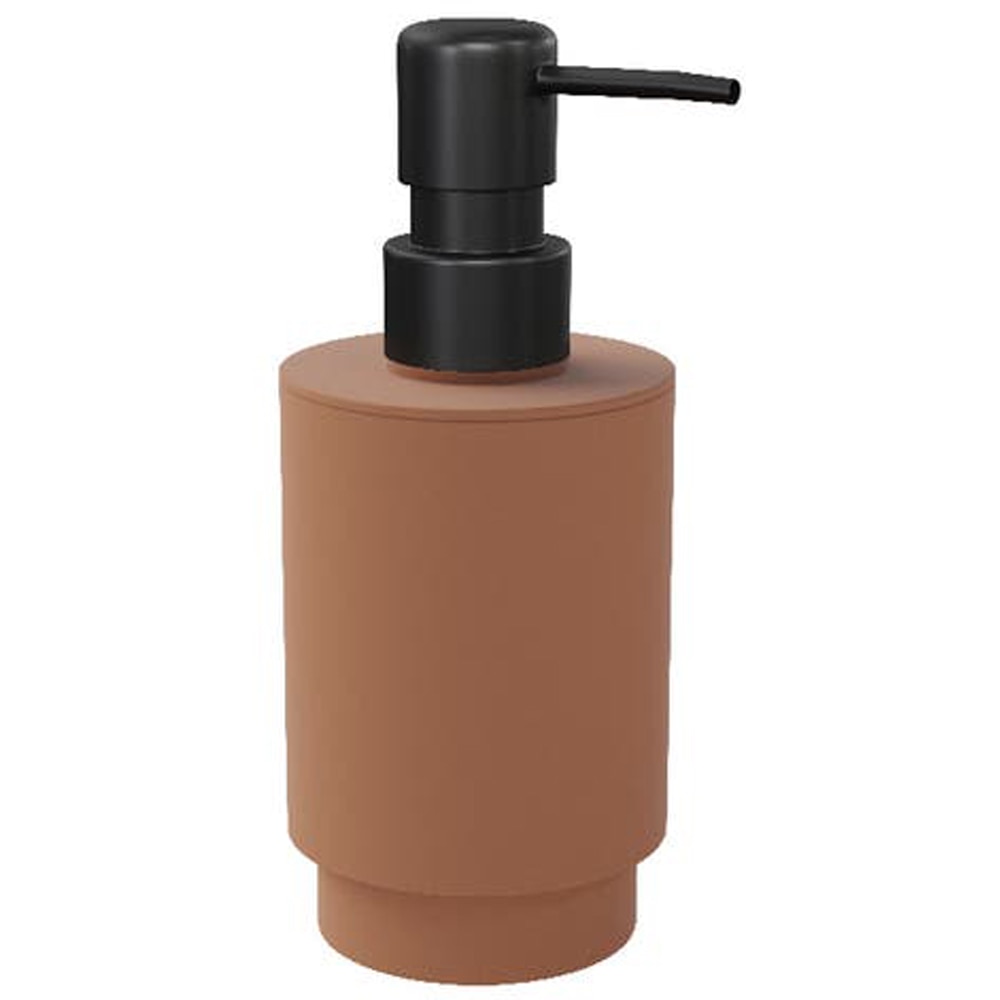 Dozator sapun Kina GoodHome, 7x7x16.5 cm, 200 ml, polistiren, terracota