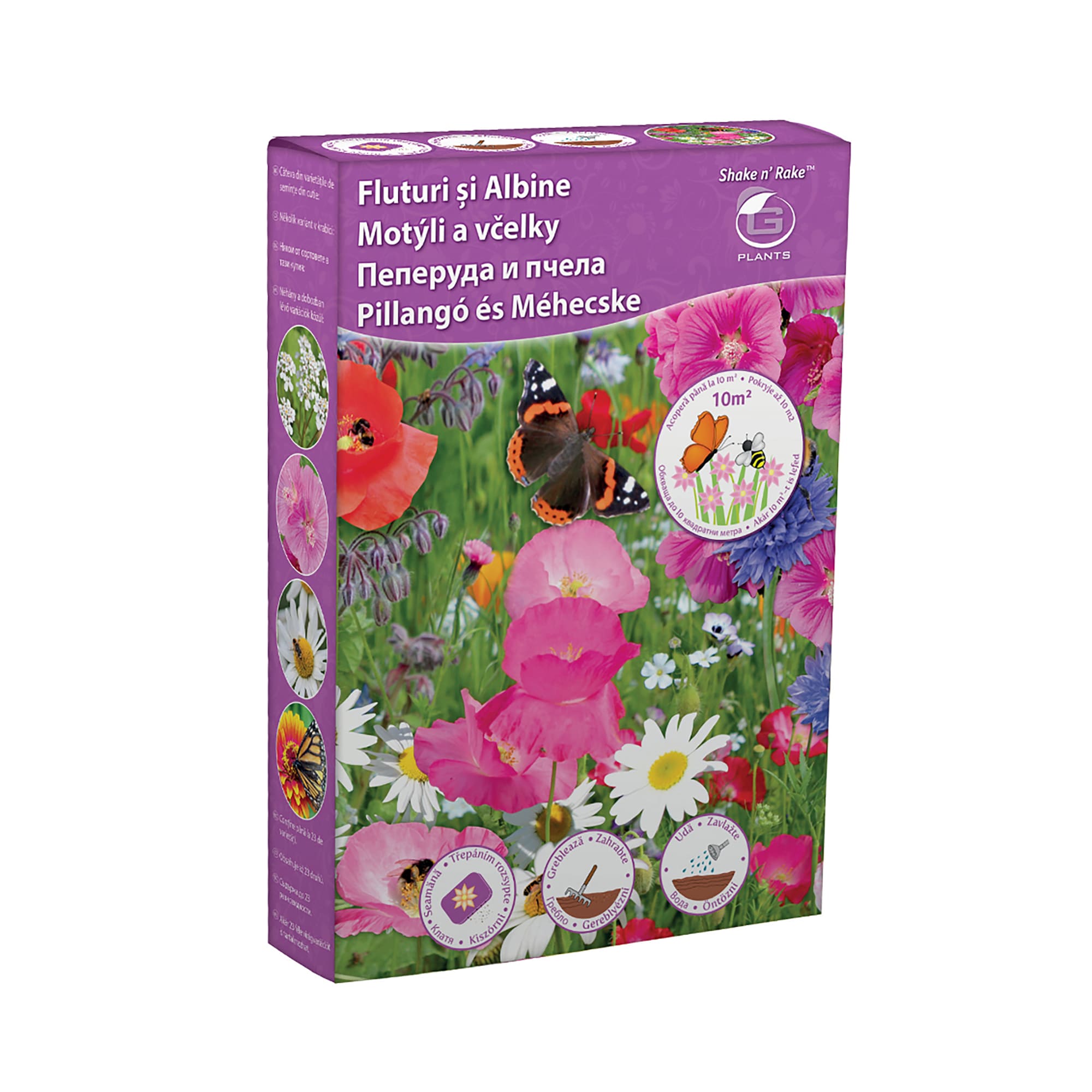 Seminte flori, fluturi albine, 250 g  Shake n'Rake