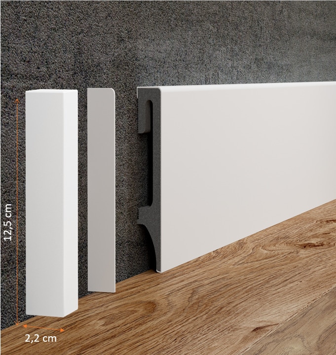 Set terminatii autoadezive parchet, PVC, alb, 65 x 1 mm, VOX