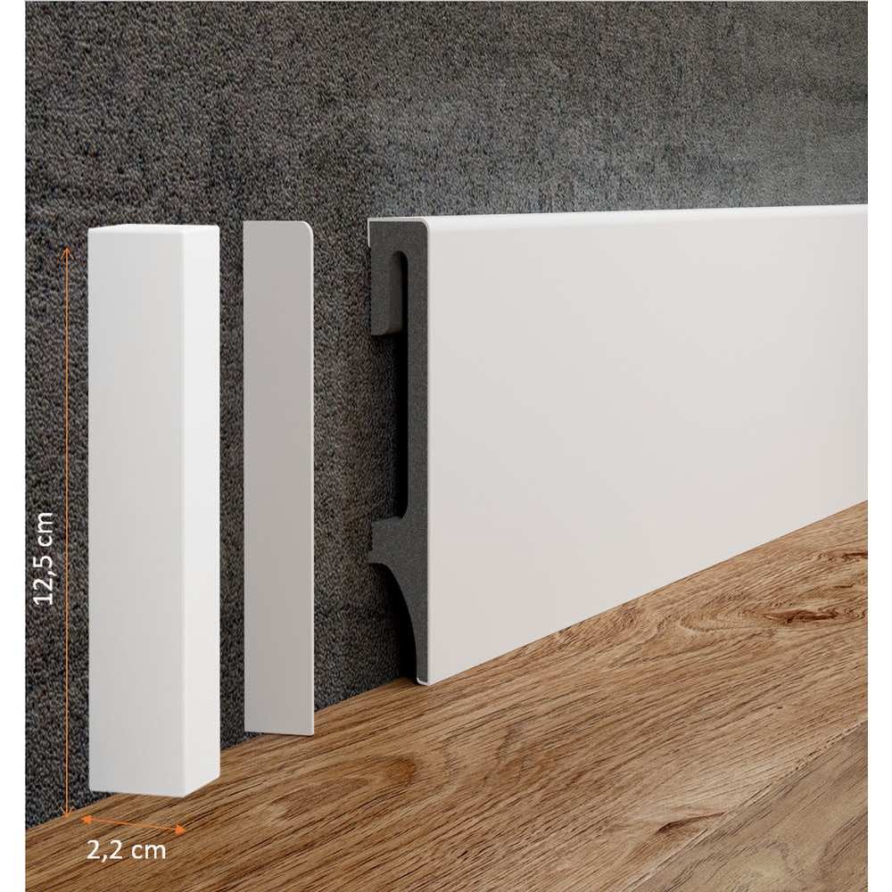 Set terminatii parchet Unbranded Espumo, PVC, 12.5 x 2.2 cm, 2 bucati, alb