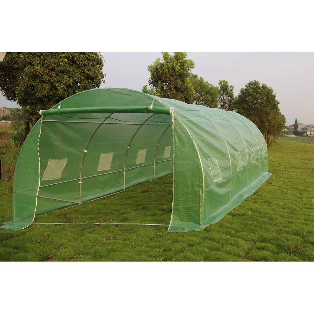 Sera tip tunel Yurta, 18 mp, UV-4, polietilena - otel galvanizat, verde