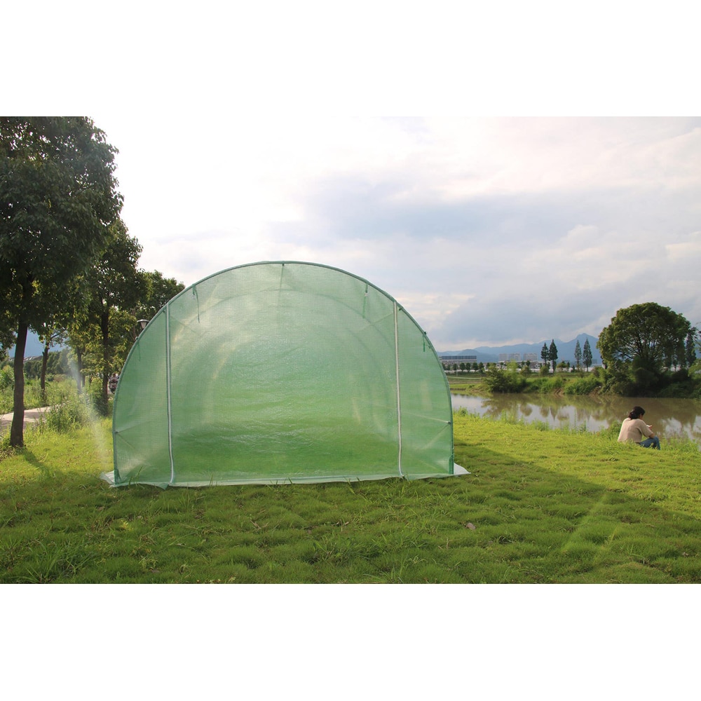 Sera tip tunel Yurta, 18 mp, UV-4, polietilena - otel galvanizat, verde