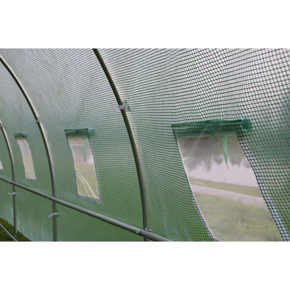 Sera tip tunel Yurta, 18 mp, UV-4, polietilena - otel galvanizat, verde