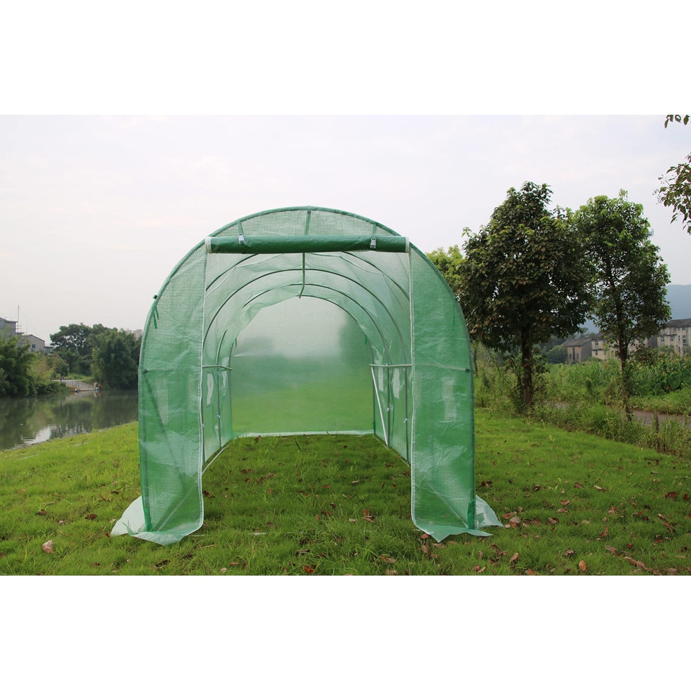 Sera tip tunel Yurta, 8 mp,  400 x 195 x 200 cm, polietilena - otel galvanizat, verde