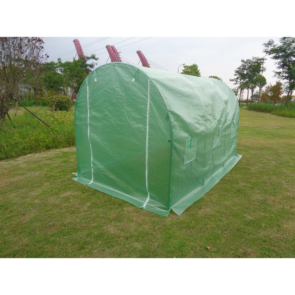 Sera tip tunel Yurta, 8 mp,  400 x 195 x 200 cm, polietilena - otel galvanizat, verde