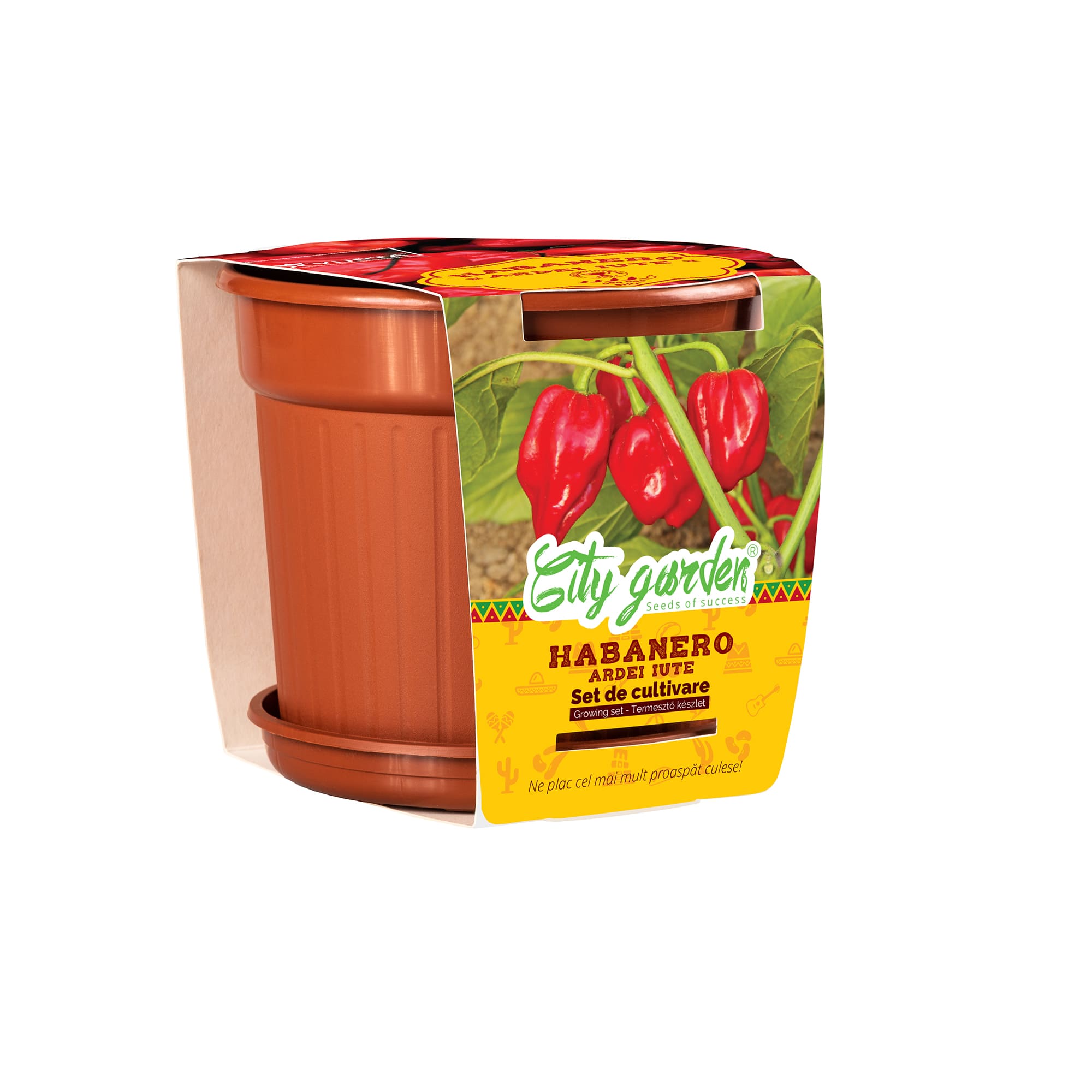 Set de cultivare Habanero rosu, seminte ardei iute  Yurta