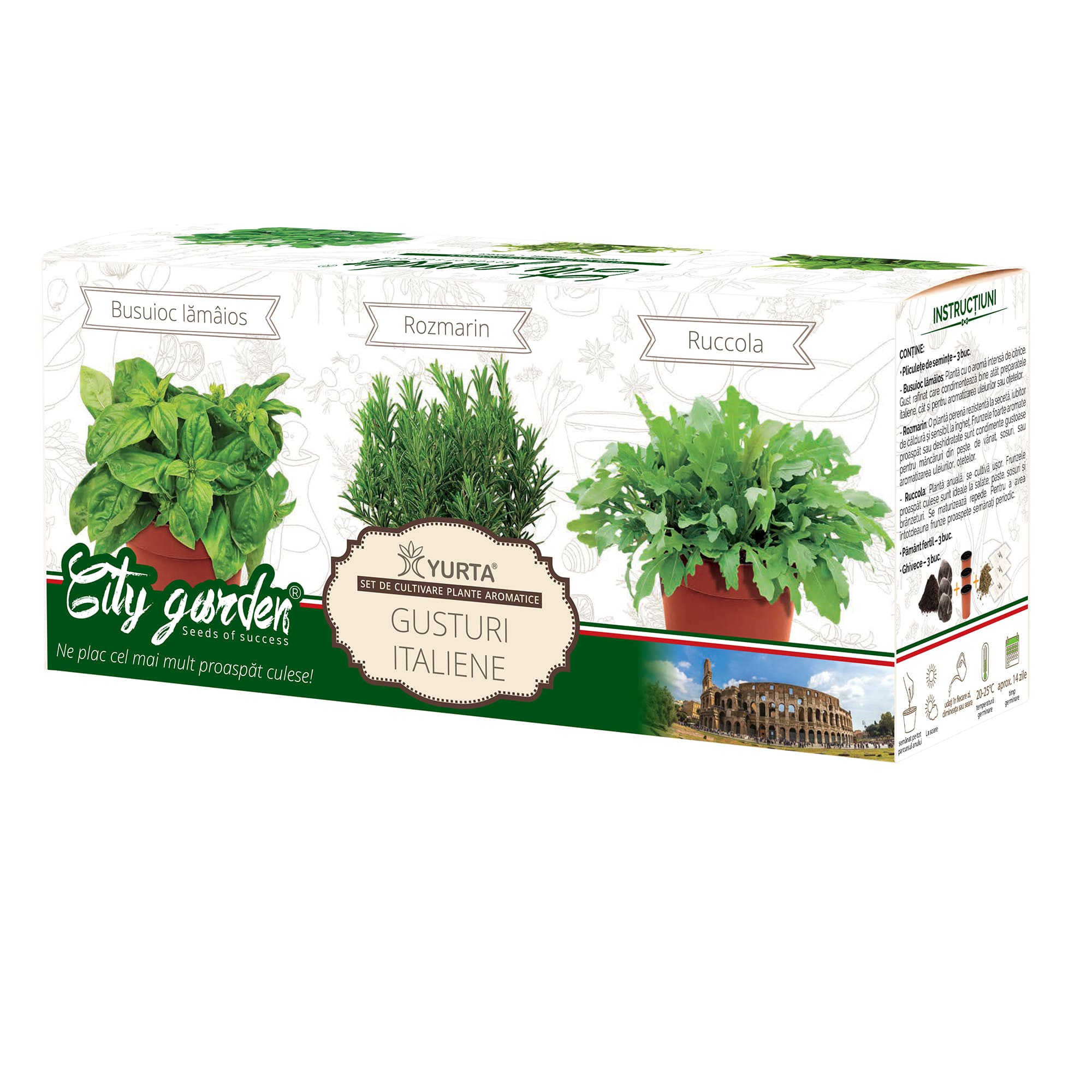 Set de cultivare plante aromatice, Colectia mirodenii gusturi italiene  Yurta