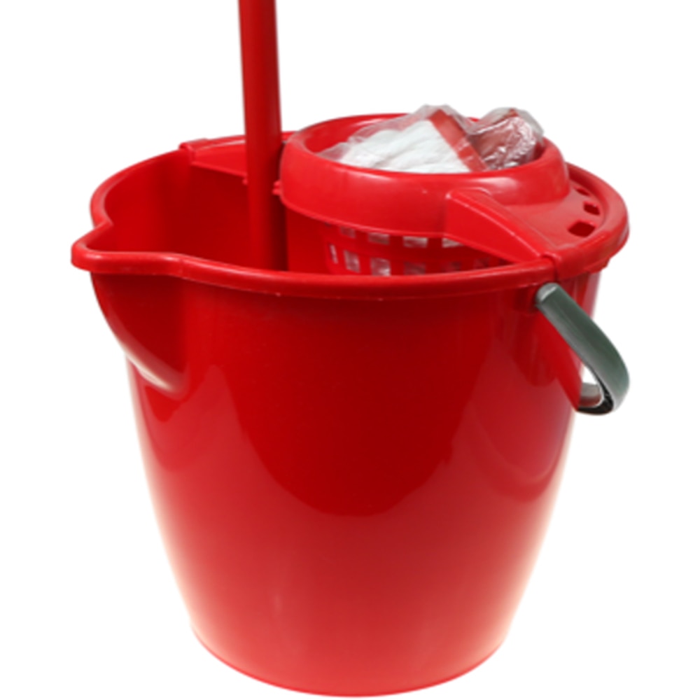 Set galeata cu storcator + mop + maner, rosu