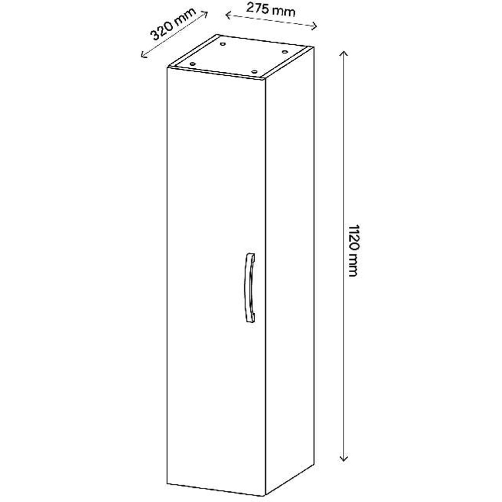 Dulap baie Aruna, 27.5 x 32 x 112 cm, alb
