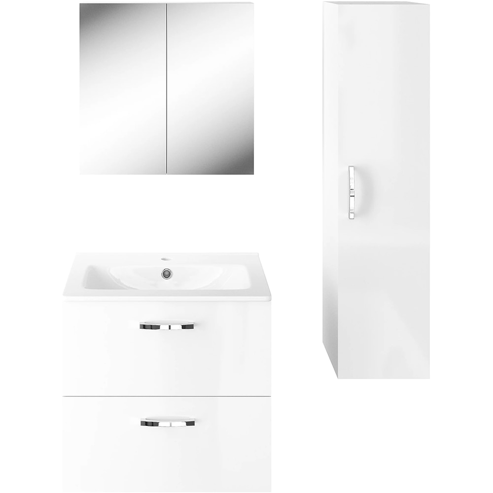 Dulap baie cu oglinda Aruna, 55 x 15 x 54 cm, alb