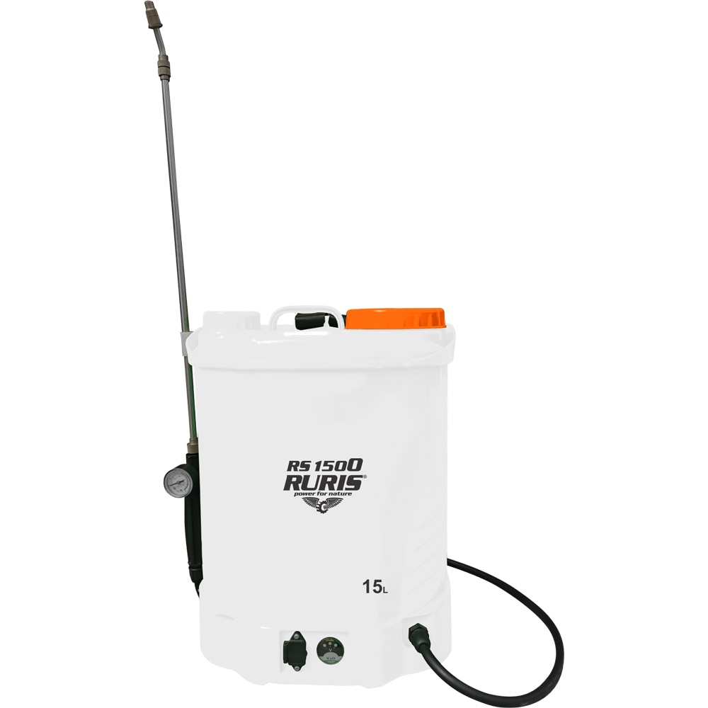 Pompa de stropit cu acumulator RURIS RS 1500, 5.5 bar, 15l, alb