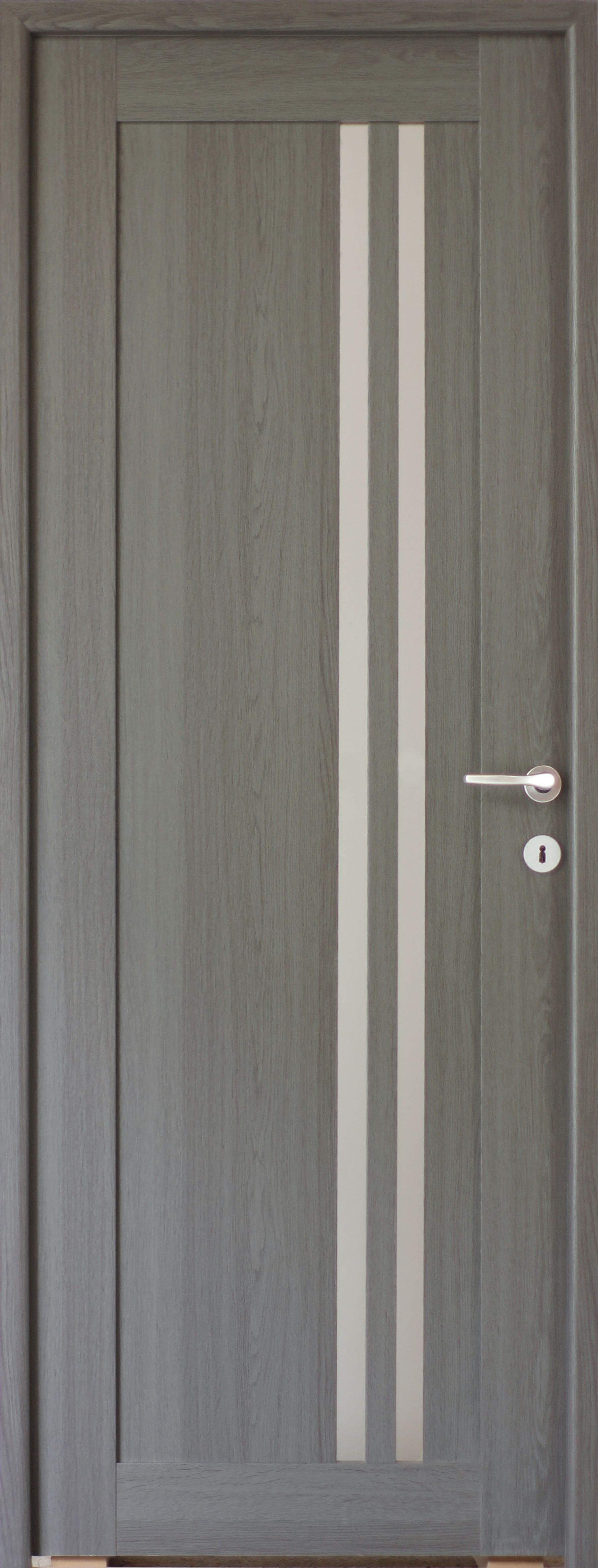 Usa de interior, geam/mdf, antracit, reversibila 203 x 68 cm  Della