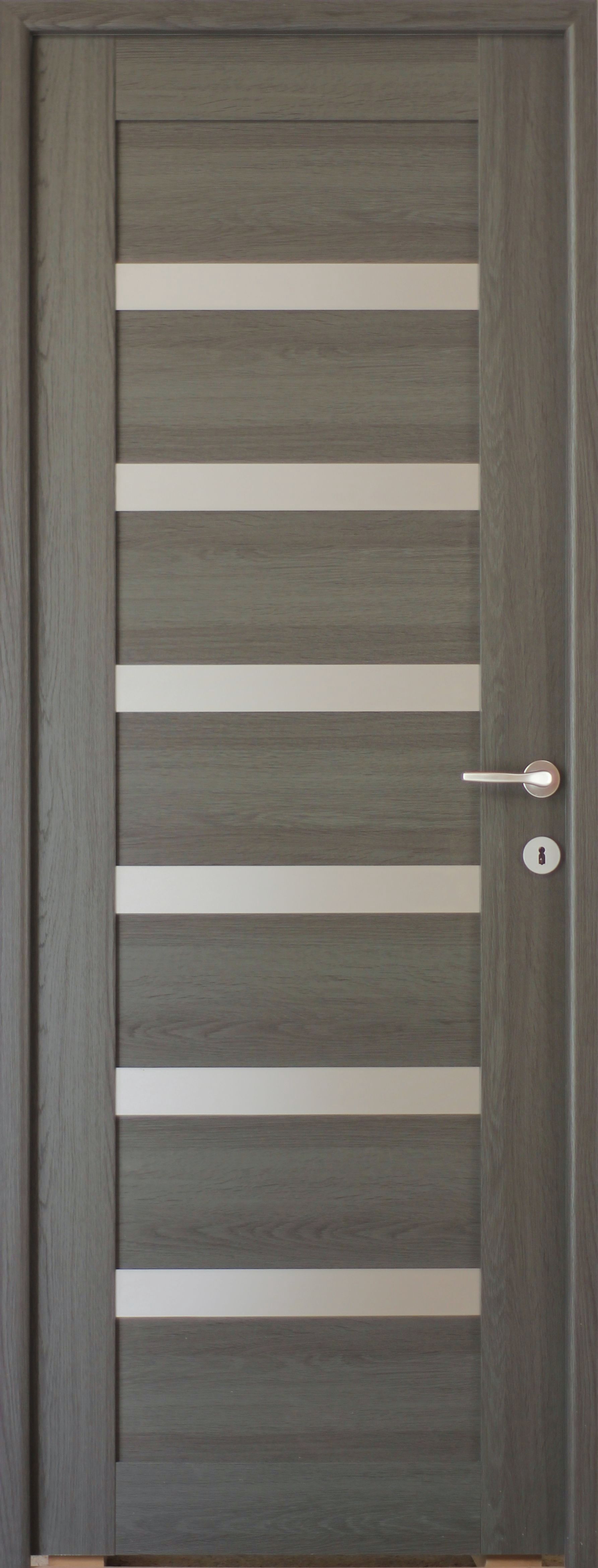 Usa de interior, geam/mdf, antracit, reversibila, 203 x 68 cm  Linneya