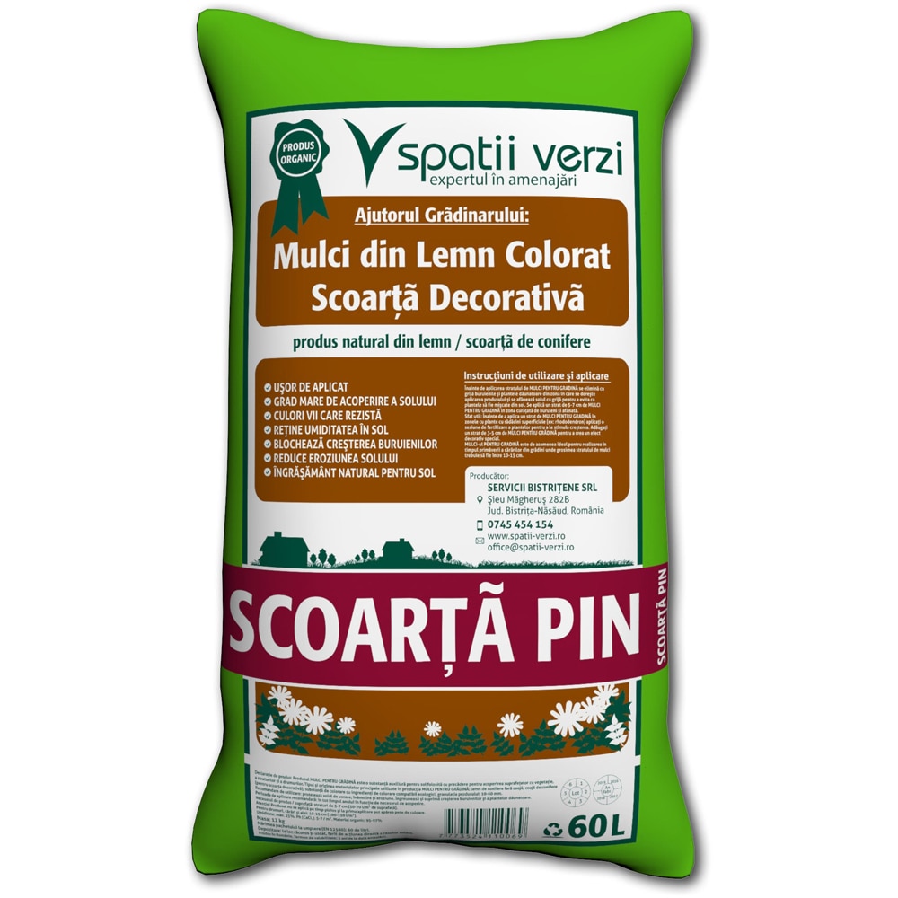 Mulci scoarta decorativa Spatii verzi, pin, 60 L