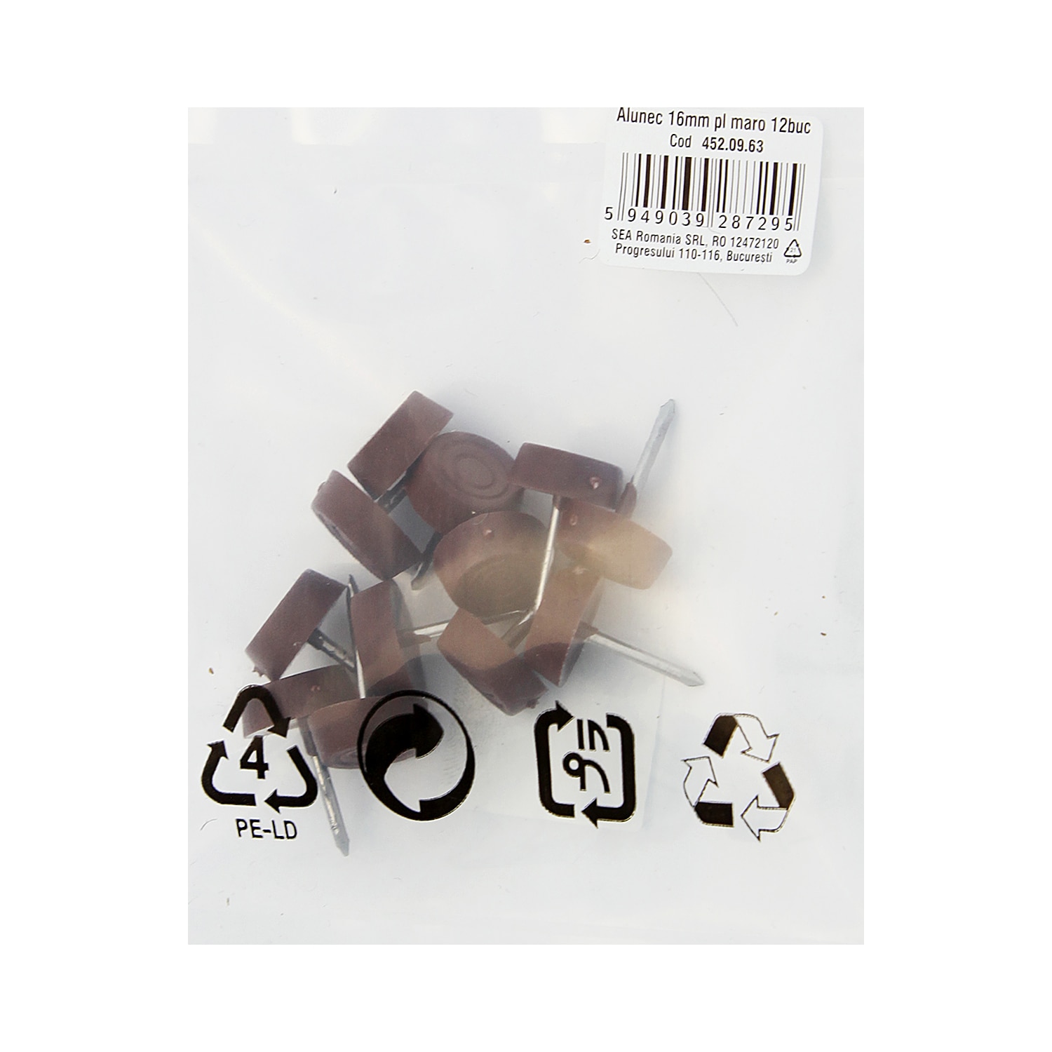 Alunecator cui 16x h5mm maro 12buc