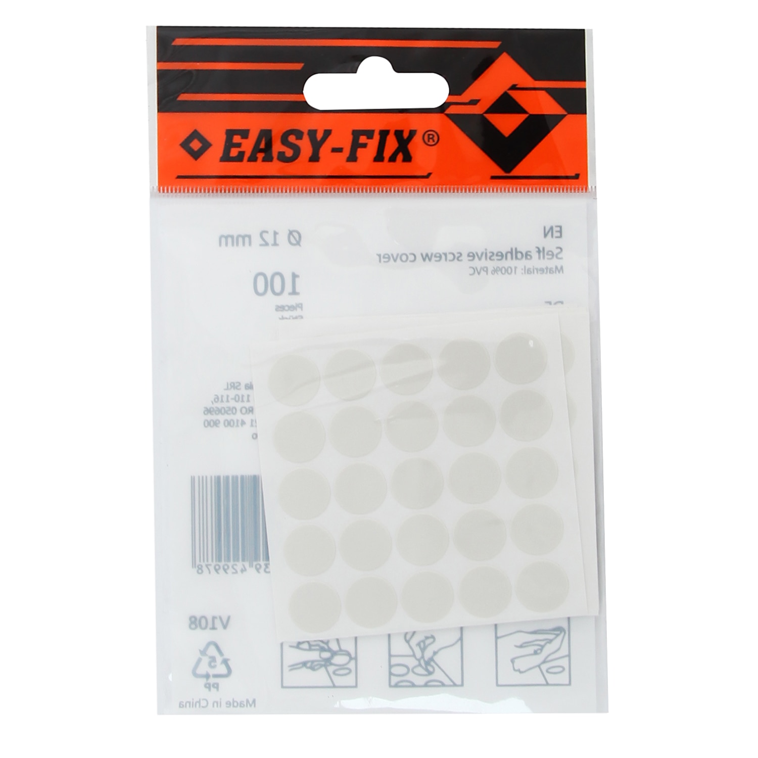 Capac adeziv 12mm gri 100