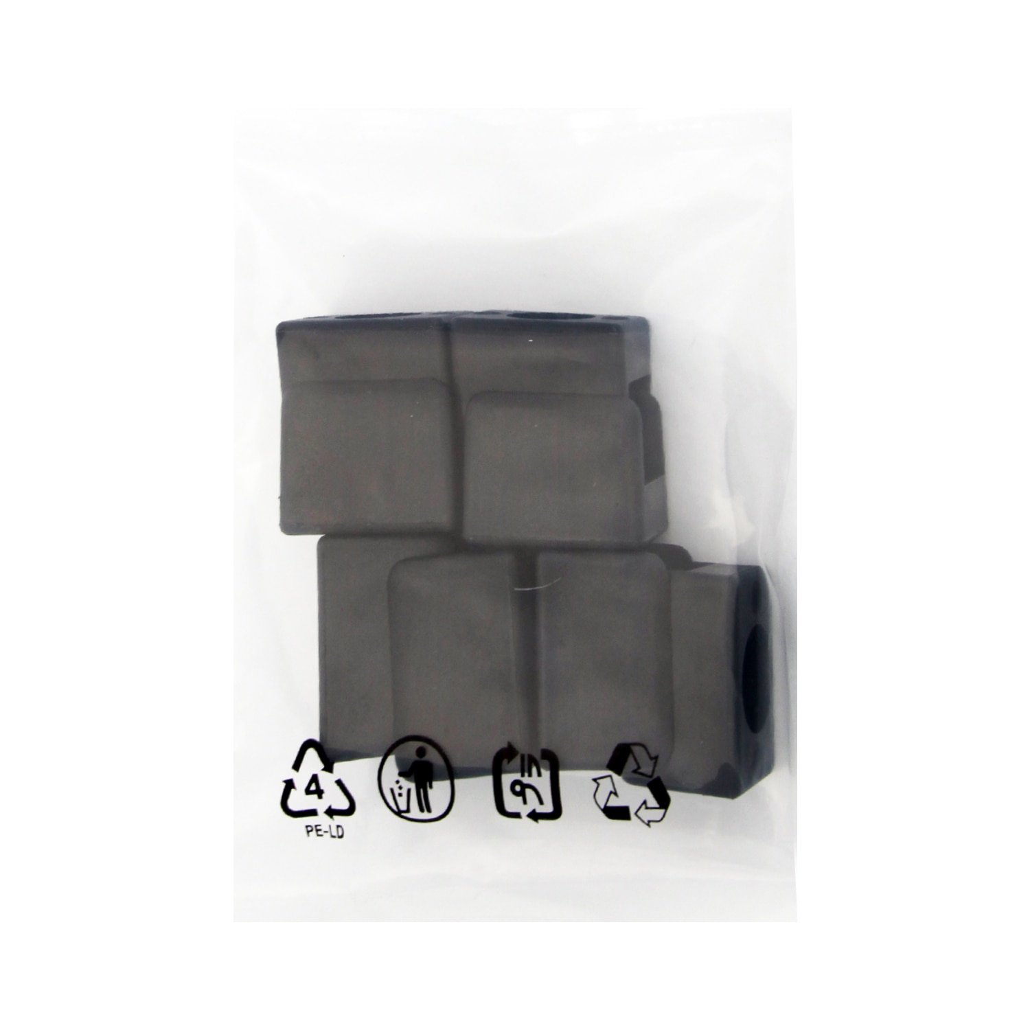 Alunecator u 38x19mm negru 8buc