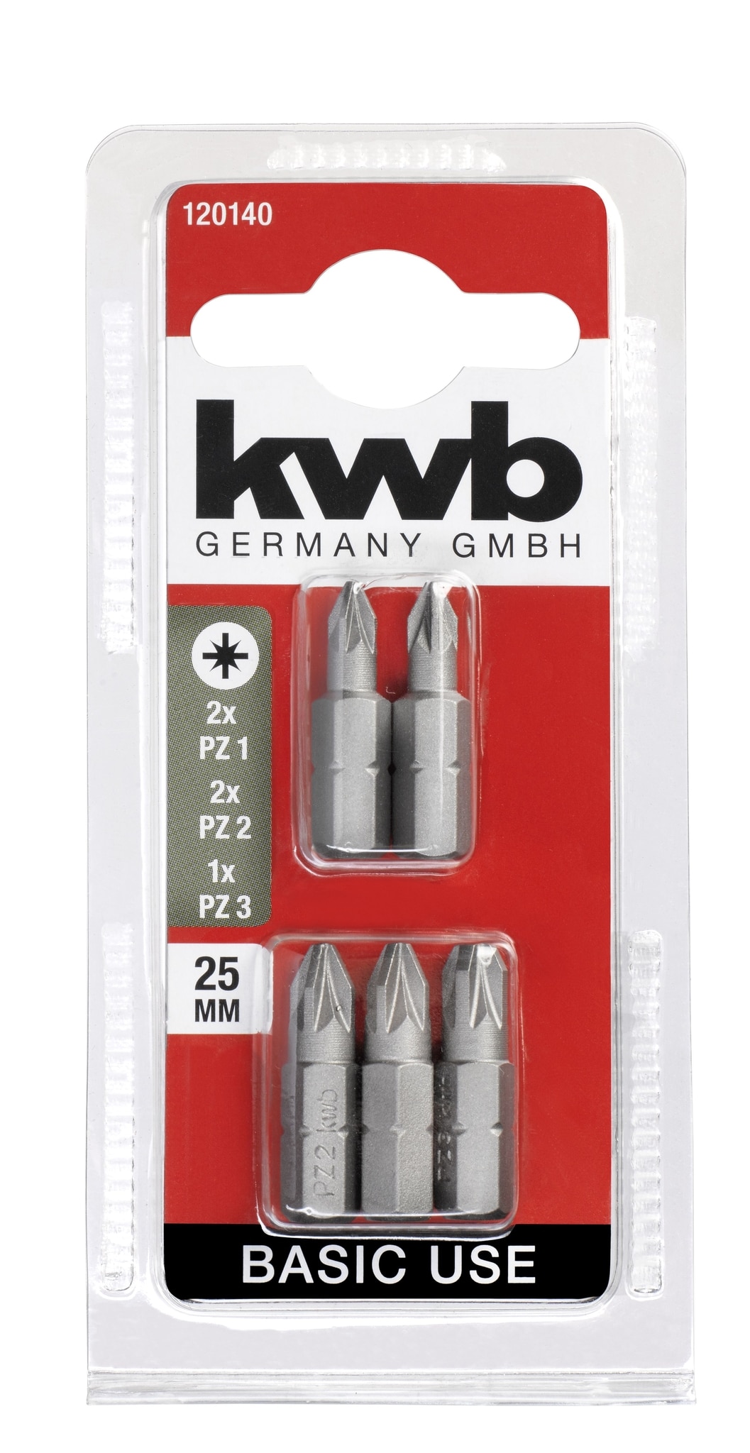 Set 5 biti 25mm pz1 pz2 pz3  Kwb