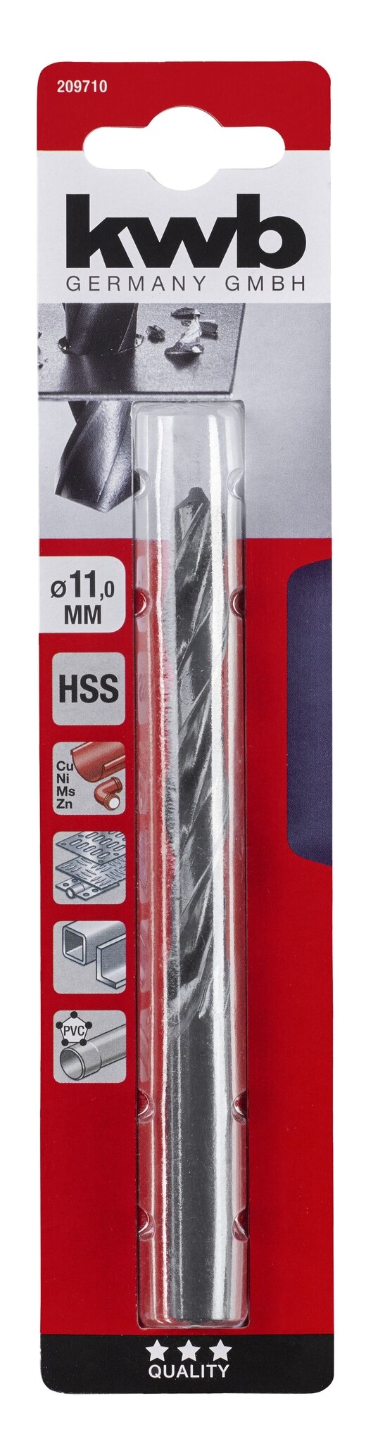 Burghiu metal, 11 mm, HSS forjat  Kwb